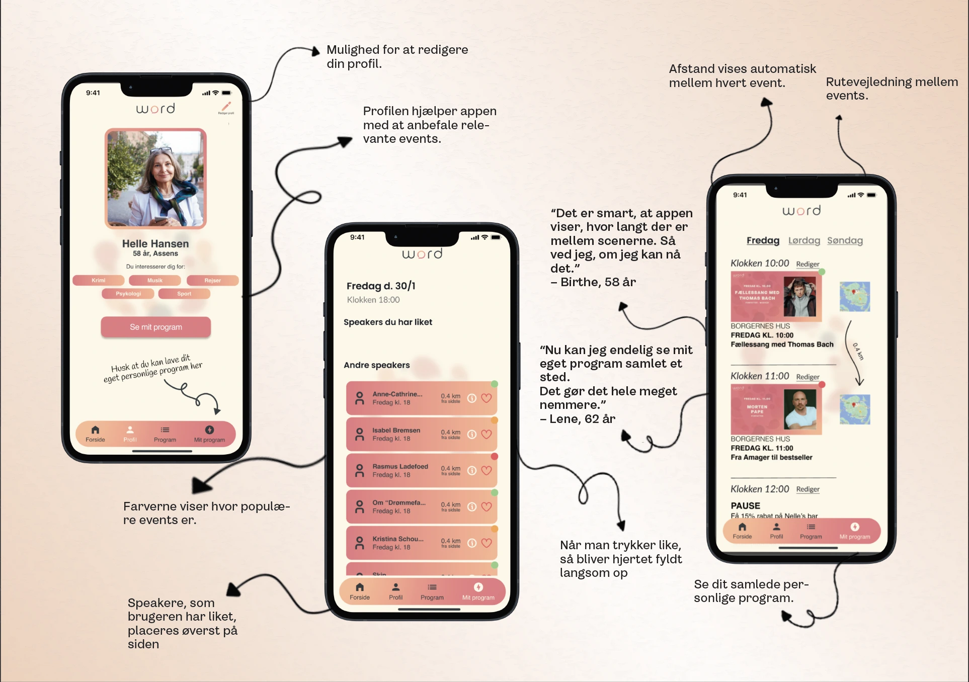 Word Festival – app funktioner